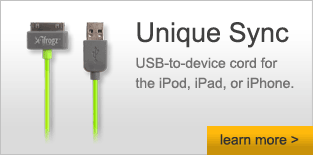 Unique Sync - USB-to-device cord for the iPod, iPad, or iPhone - Learn More